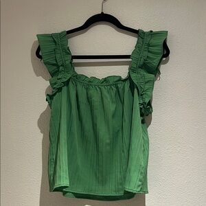 Lush Emerald Ruffled Blouse